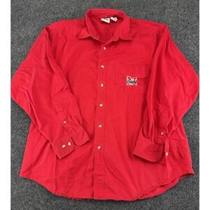 Vintage Nebraska Cornhuskers Button Up Shirt Red Oak Twill Embroidered XXL